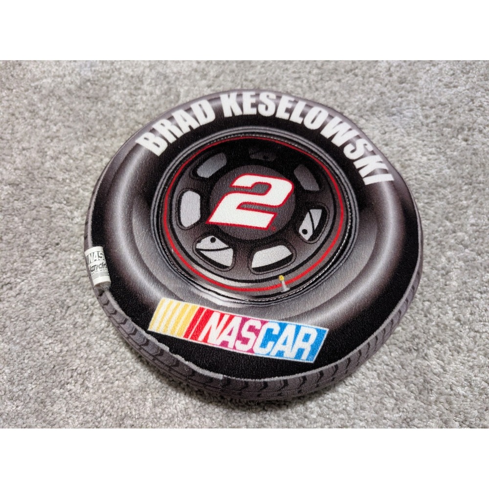Brad Keselowski 2 NASCAR Tire Shaped Plush Pillow Toy Fan Gift